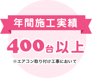 年間施工実績400台以上